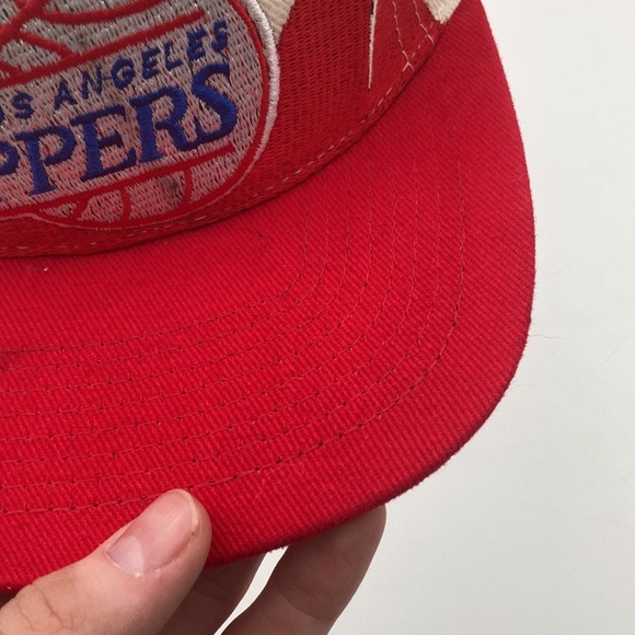 Vintage Logo Athletic Los Angeles Clippers Shark Tooth Hat SnapBack Rare - Picture 3 of 12